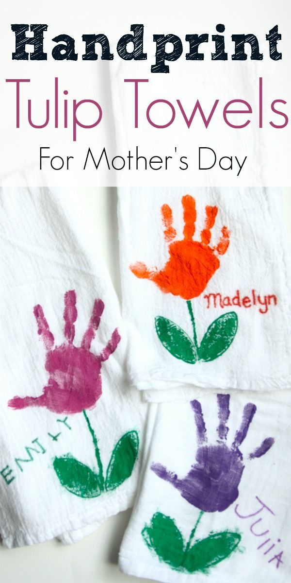 Mother'S Day Gift Ideas From Child
 Handprint Tulip Towels for Mother s Day
