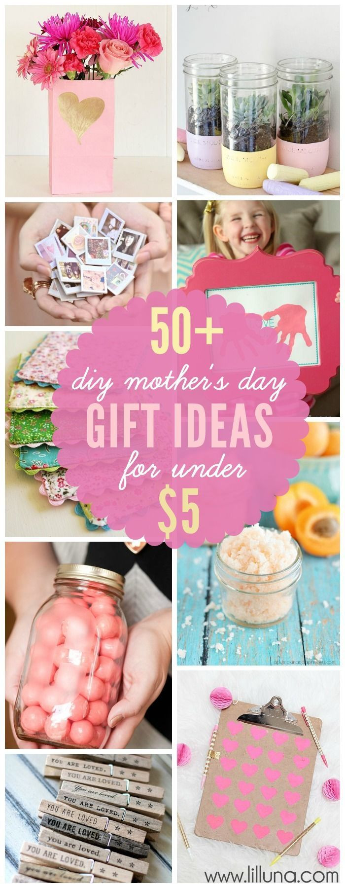 Mothers Day Gift Ideas Pinterest
 50 DIY Mother s Day Gift Ideas made for under $5
