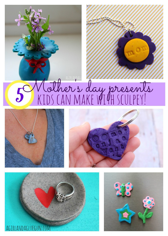 Mothers Day Gifts Kids Can Make
 fingerprint pendants A girl and a glue gun