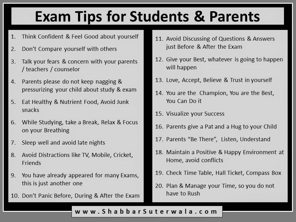 Motivational Quotes For Exams
 Exam Tips for Students and Parents