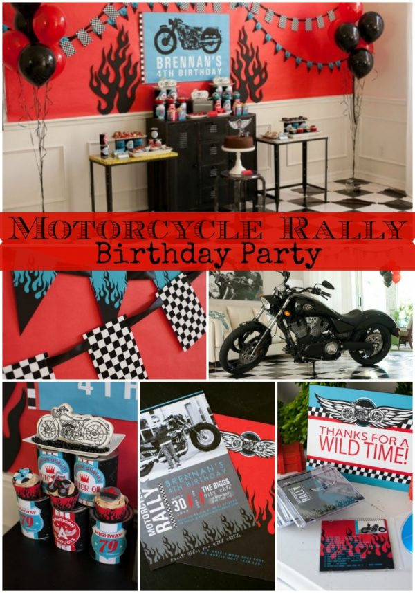 Motorcycle Birthday Decorations
 Motorcycle Rally Birthday Party Design Dazzle