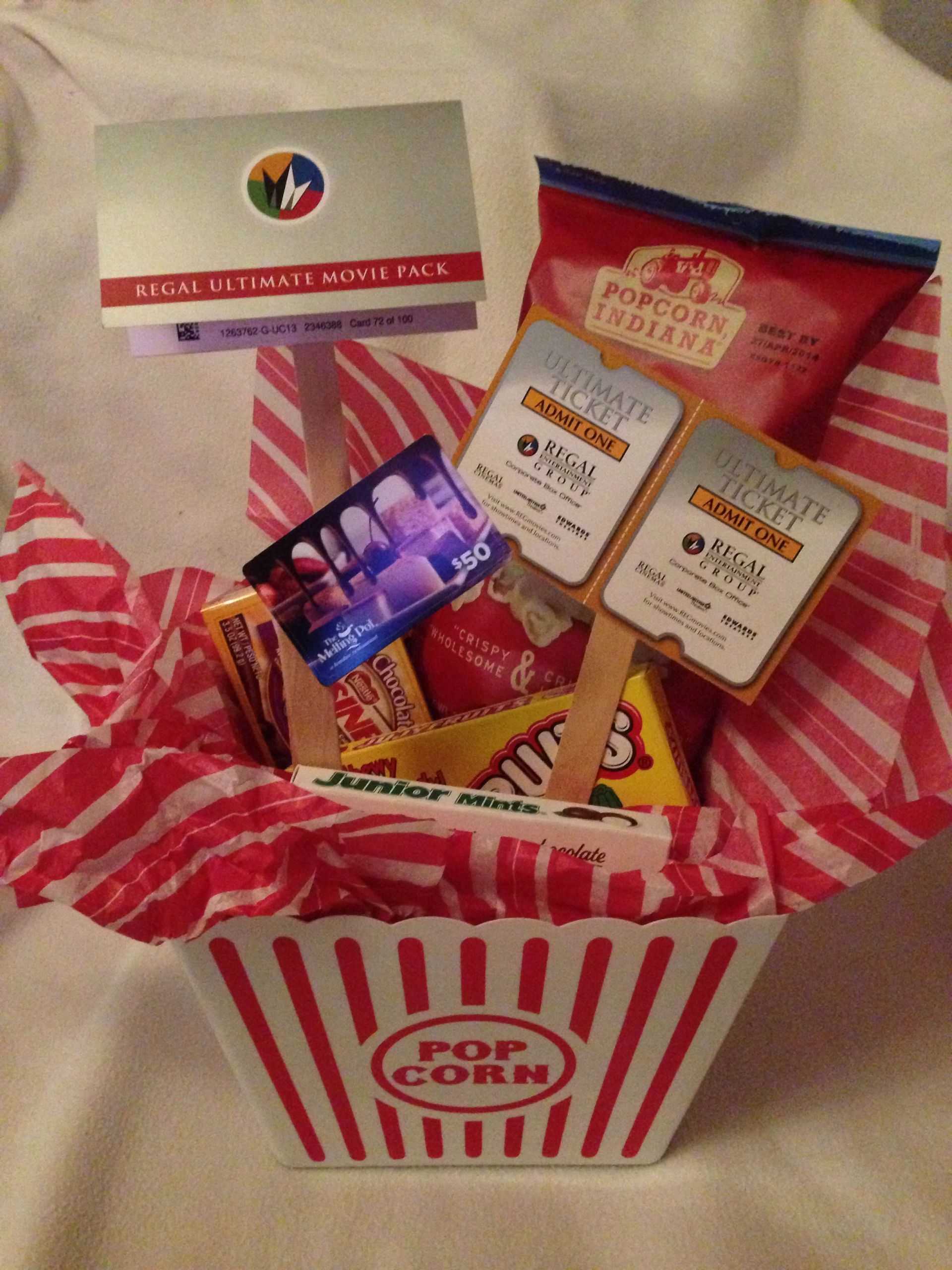 Movie Theatre Gift Basket Ideas
 Dinner & a movie Gift Movie theater snacks bag of