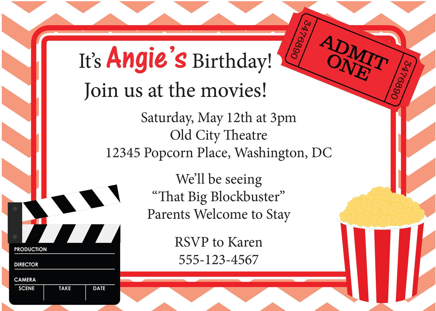 Movie Ticket Birthday Invitation
 Free Movie Ticket Invitation Template Free Excel Template