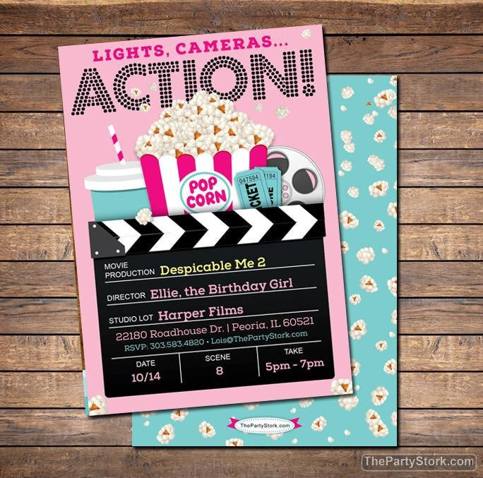 Movie Ticket Birthday Invitation
 Movie Invitation Movie Party Invitation Printable Girls