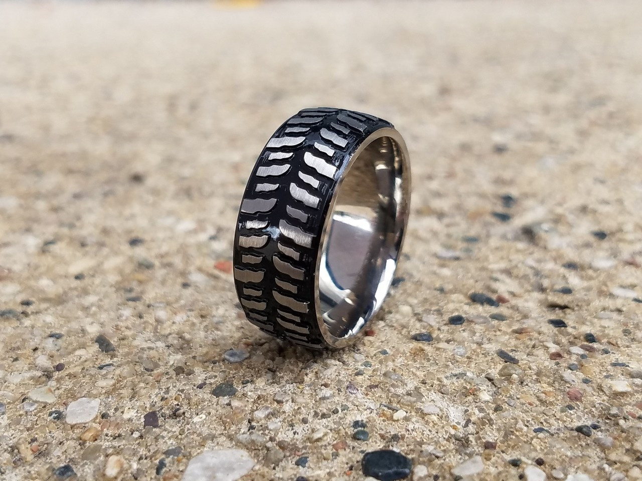 Mudding Wedding Rings
 Men s Black Titanium Mud Bogger Ring Titanium Buzz