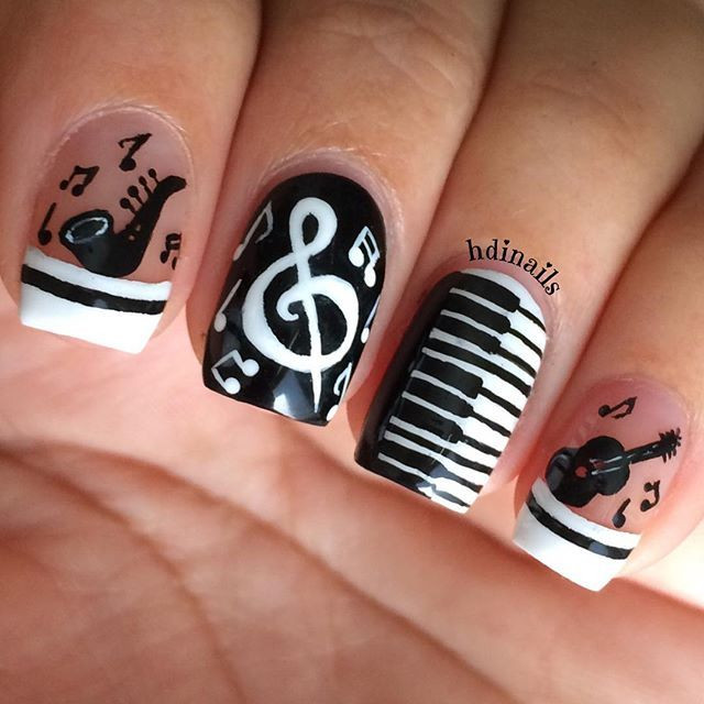Musical Nail Designs
 Instagram media hdinails Music nail nails nailart
