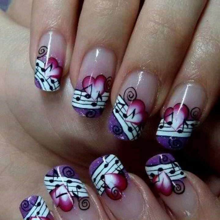 Musical Nail Designs
 Musical nail art Nails Cute Designs