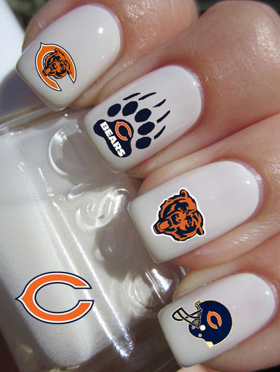 Nail Art Chicago
 Nail Art Decal Chicago Bears Football x20 Adult by