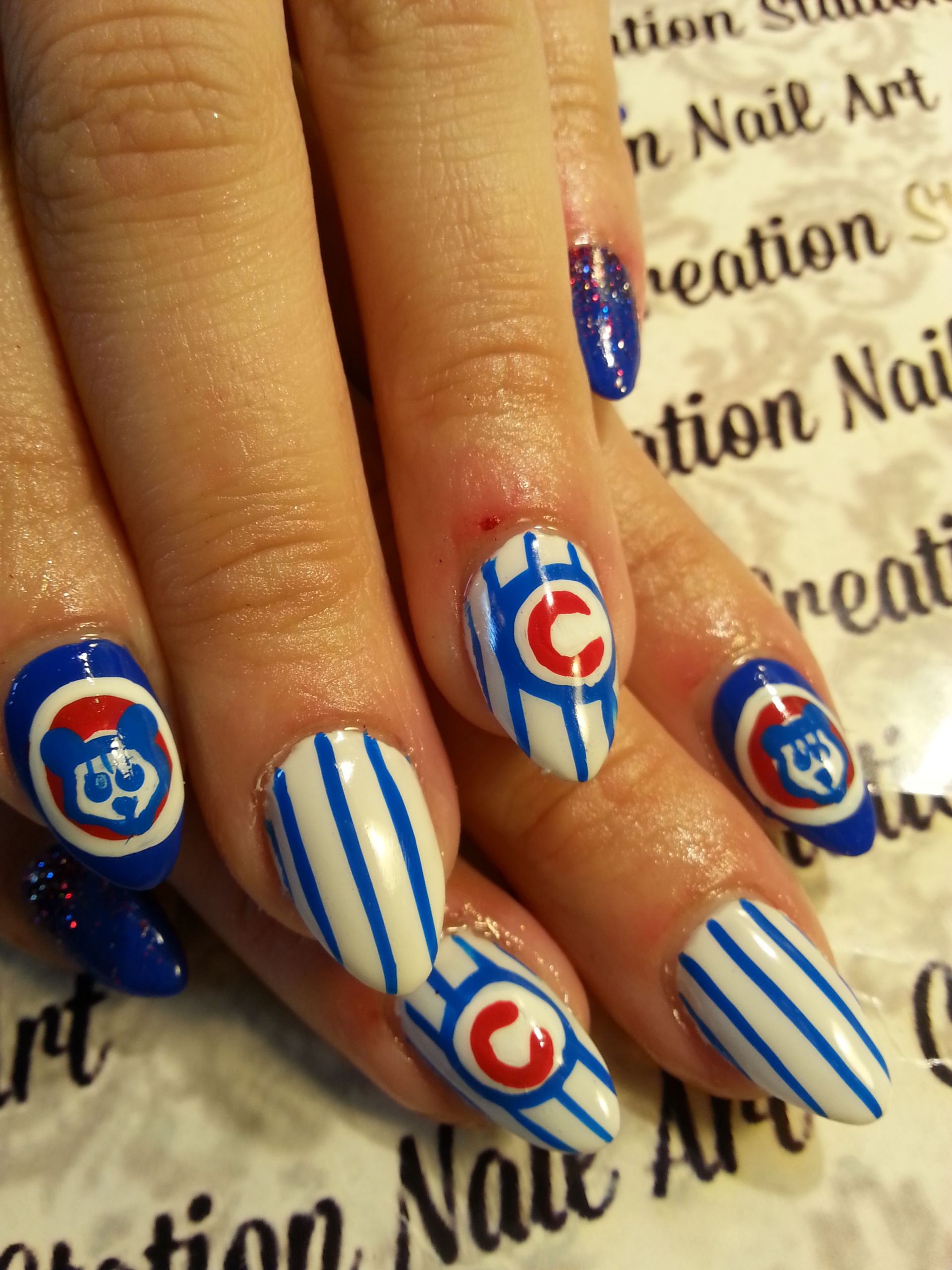 Nail Art Chicago
 Chicago Cubs nail art team spirit nails
