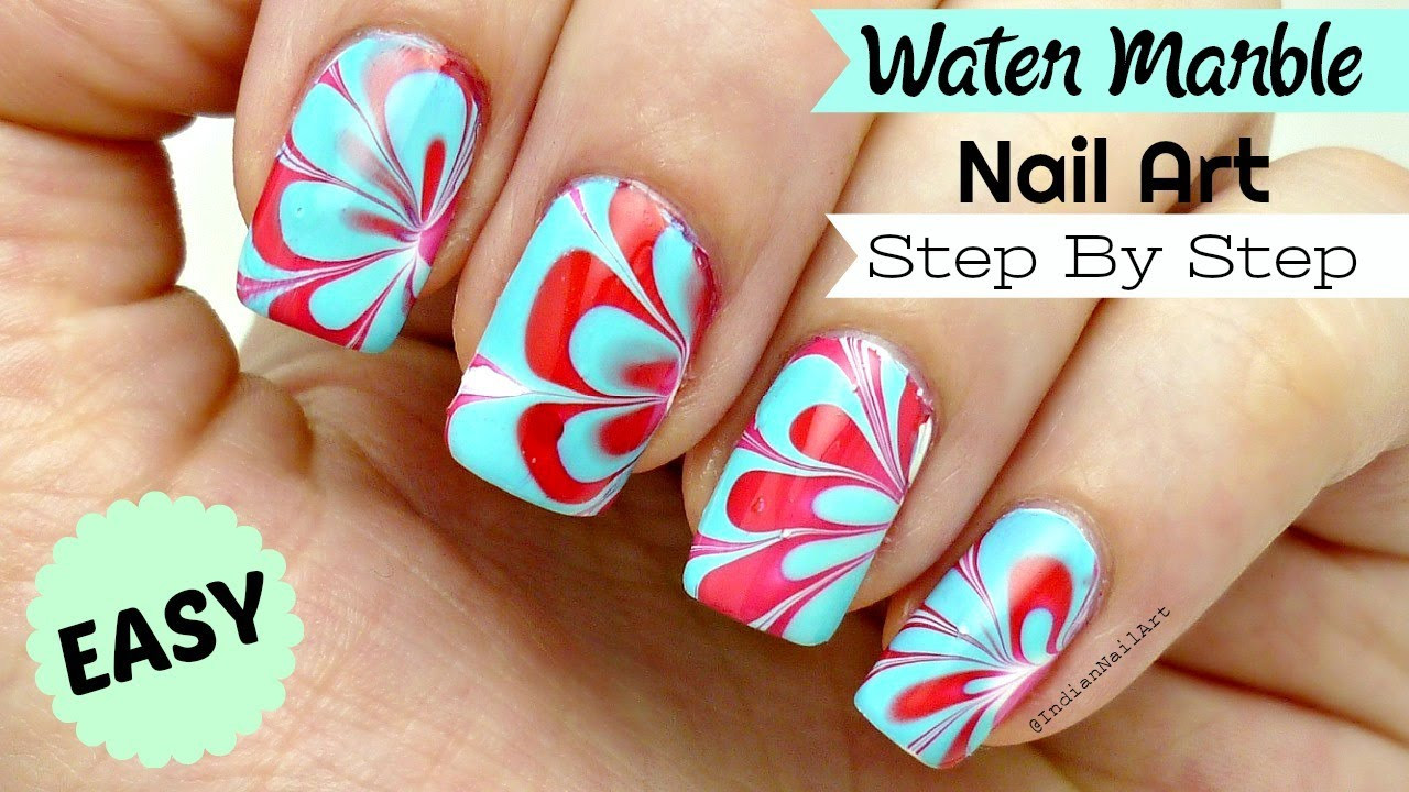 Nail Art Images Step By Step
 How To Do Easy Water Marble Nail Art Step By Step Tutorial