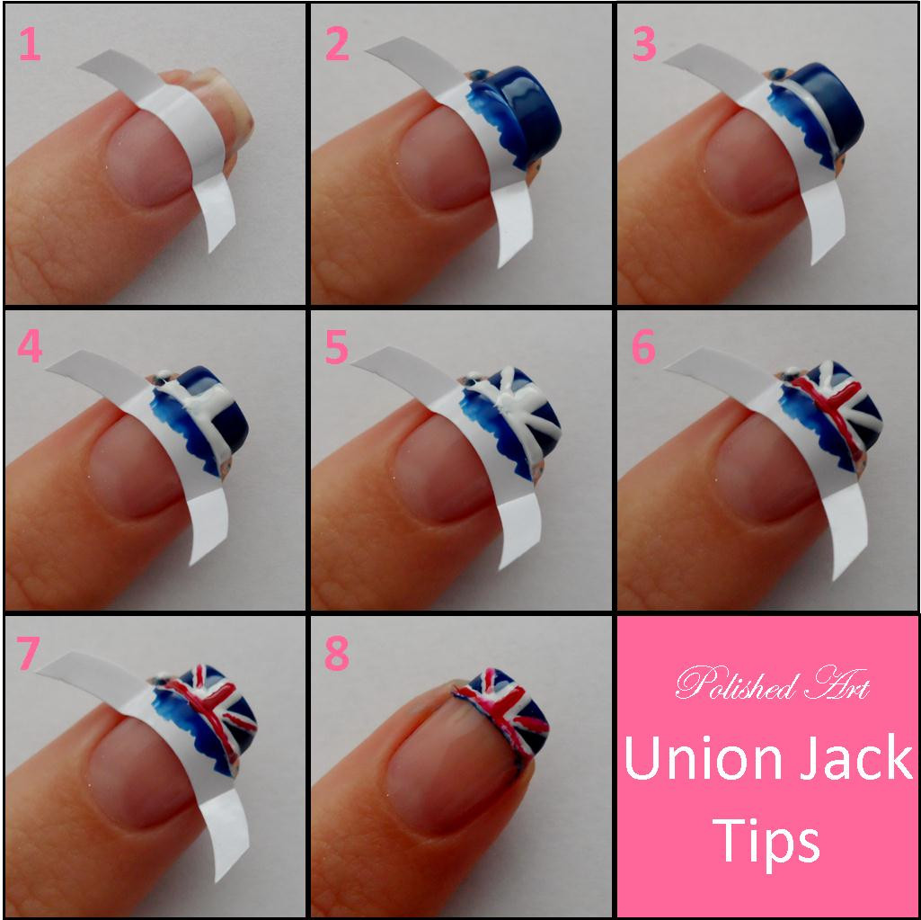 Nail Art Images Step By Step
 Polished Art Union Jack French Tips Tutorial