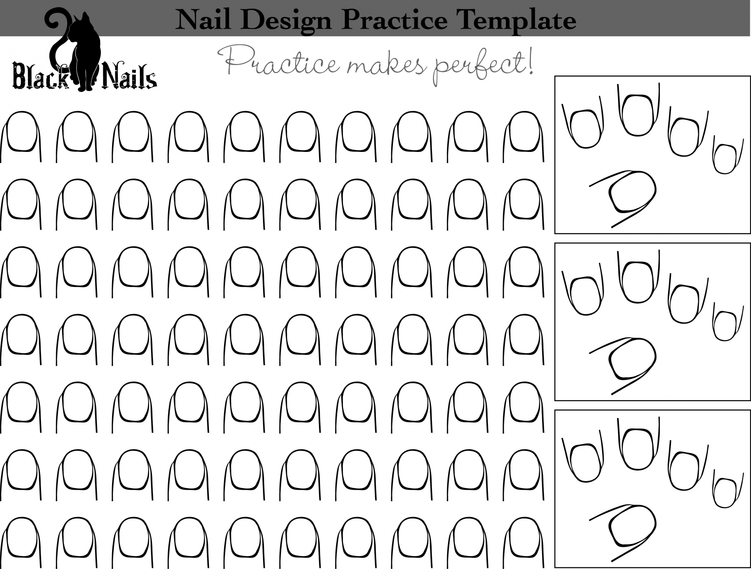 Nail Art Template
 Nail Art Design Practice Templates or Sheets All