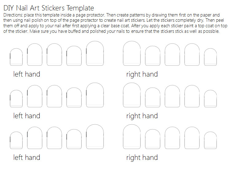 Nail Art Template
 nail sticker template