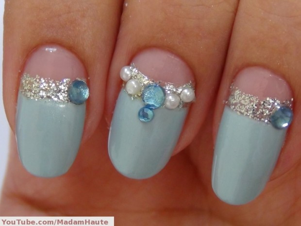 Nail Art With Gems
 33 Amazing Nail Art Ideas with Rhinestones Gems Pearls