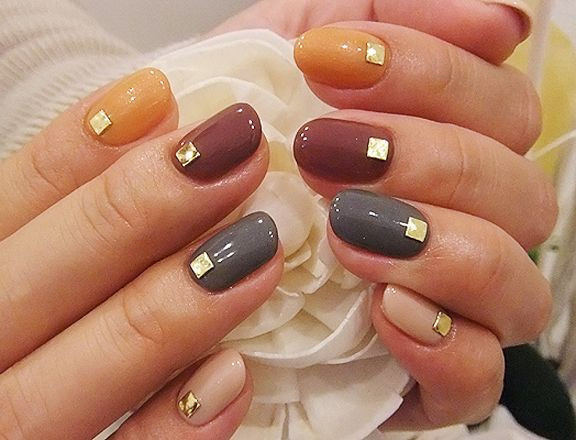Nail Color Ideas For Fall
 Pretty Multi Colored Fall Nails s and