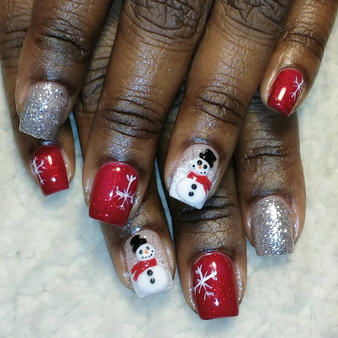 Nail Designs For Dark Skin
 26 Red and Silver Glitter Nail Art Designs Ideas