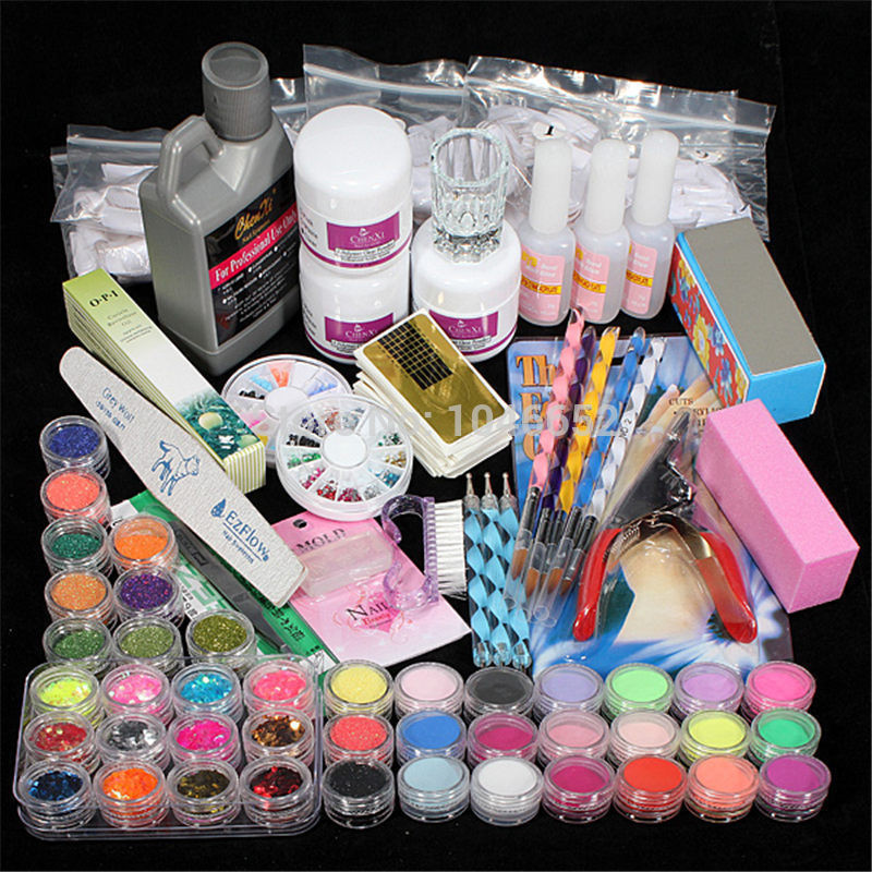 Nail Designs Kit
 Professional 42 Acrylic Liquid Powder Glitter Clipper