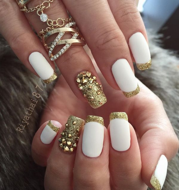 Nail Designs White And Gold
 45 Gold Nails You Wish to Try