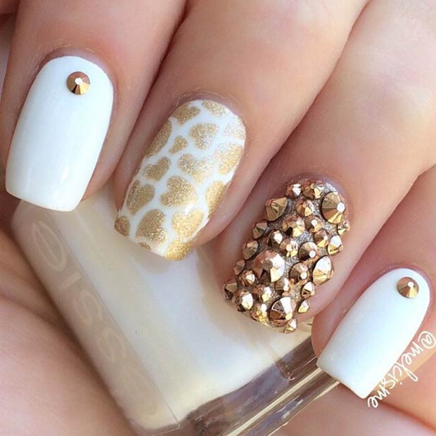 Nail Designs White And Gold
 50 Best Nail Art Designs from Instagram