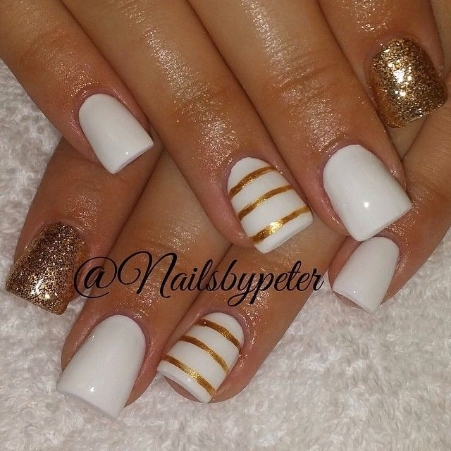 Nail Designs White And Gold
 Decosee White And Gold
