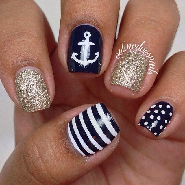 Nail Designs With Anchors
 210 best Anchor Nail Art images on Pinterest