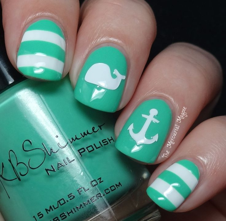 Nail Designs With Anchors
 Top 17 Cute Anchor & Strip Nail Designs – New Simple Style