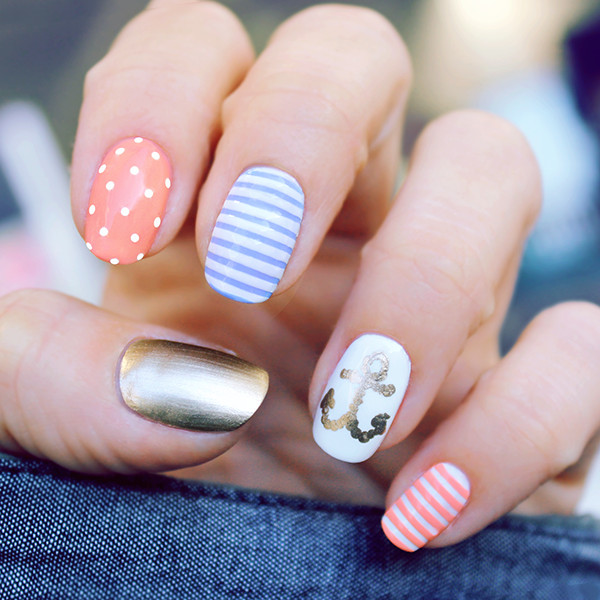 Nail Designs With Anchors
 40 Cute and Cool Anchor Nail Designs to try in 2016 Her