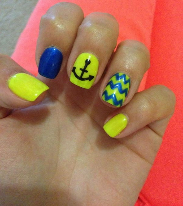 Nail Designs With Anchors
 40 Cute and Cool Anchor Nail Designs to try in 2016 Her