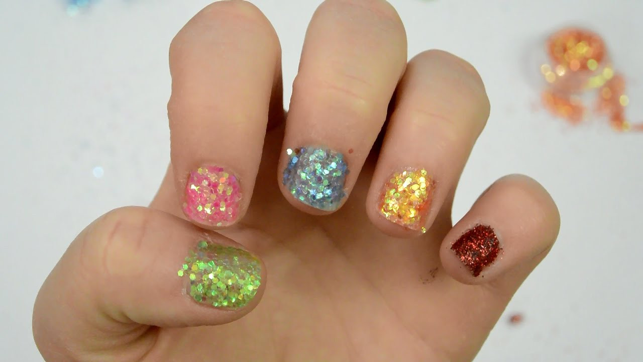 Nail Ideas For Kids
 Five Easy Glitter Nails