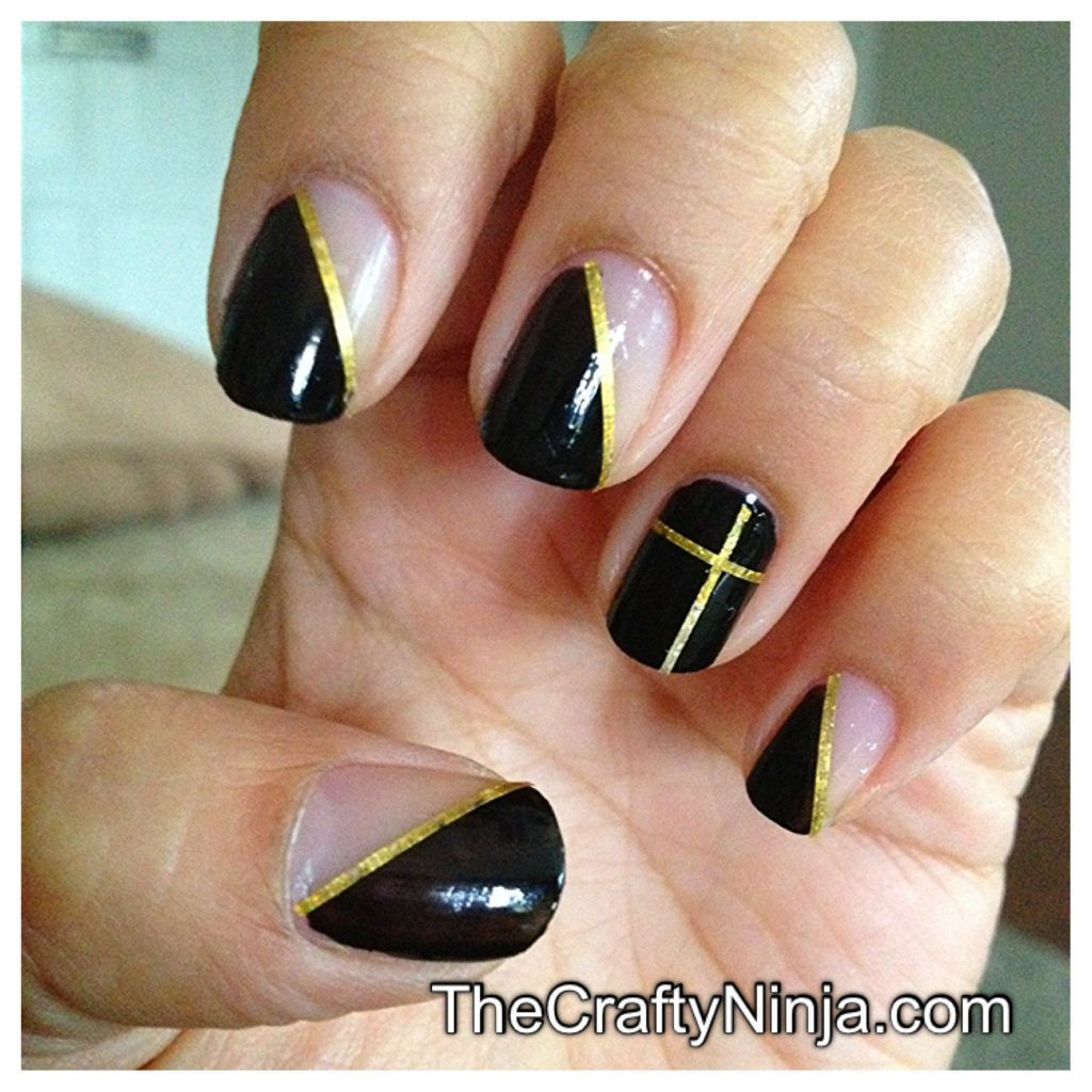 Nail Ideas With Tape
 Nail Tape Black Mani