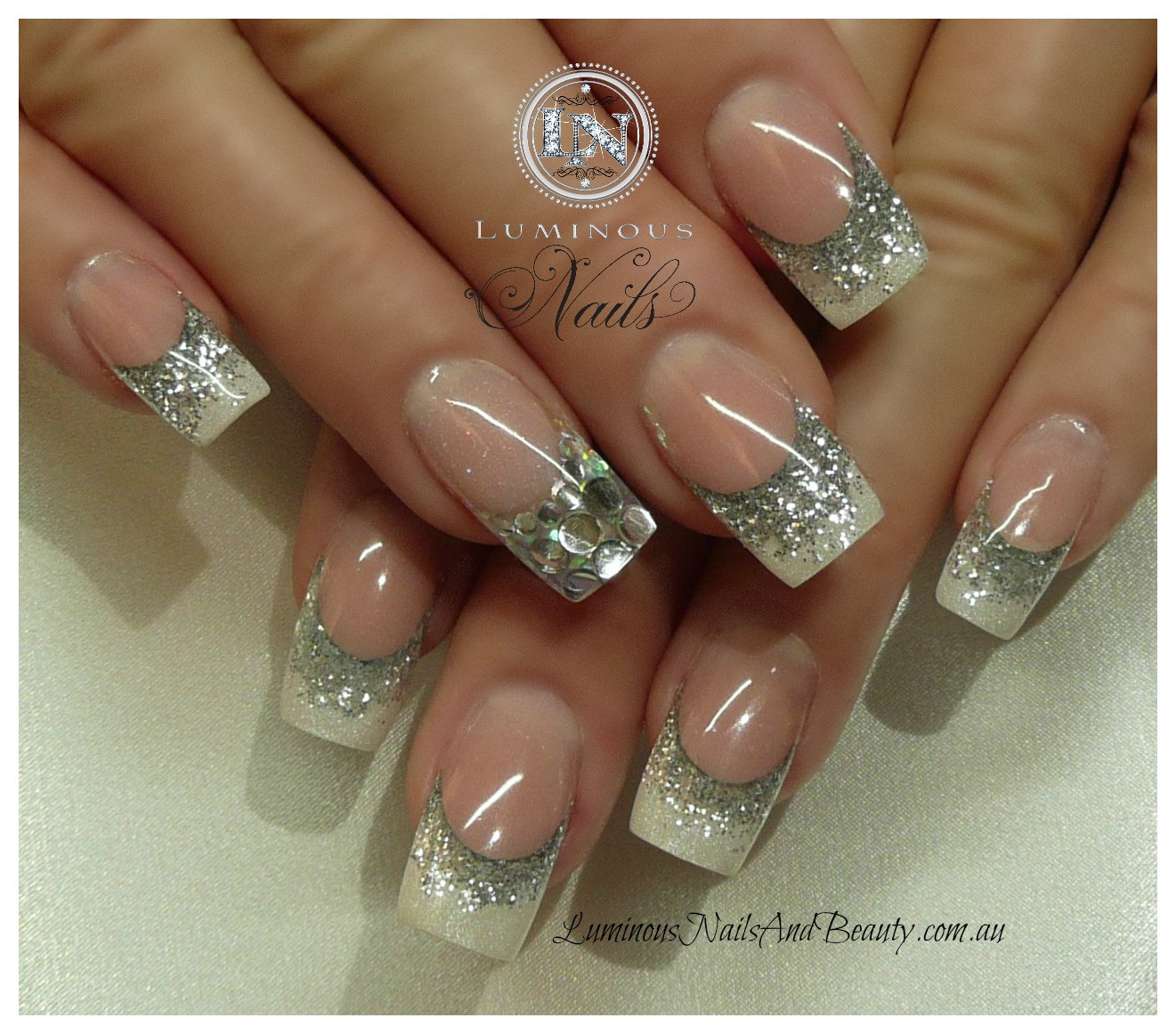 Nails With Silver Glitter
 Luminous Nails September 2012