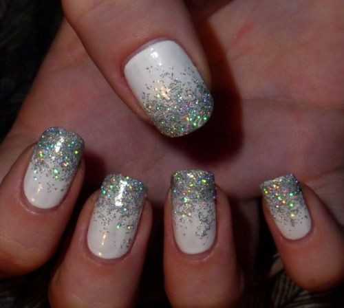 Nails With Silver Glitter
 Top 50 Silver Nail Designs That You Will Love