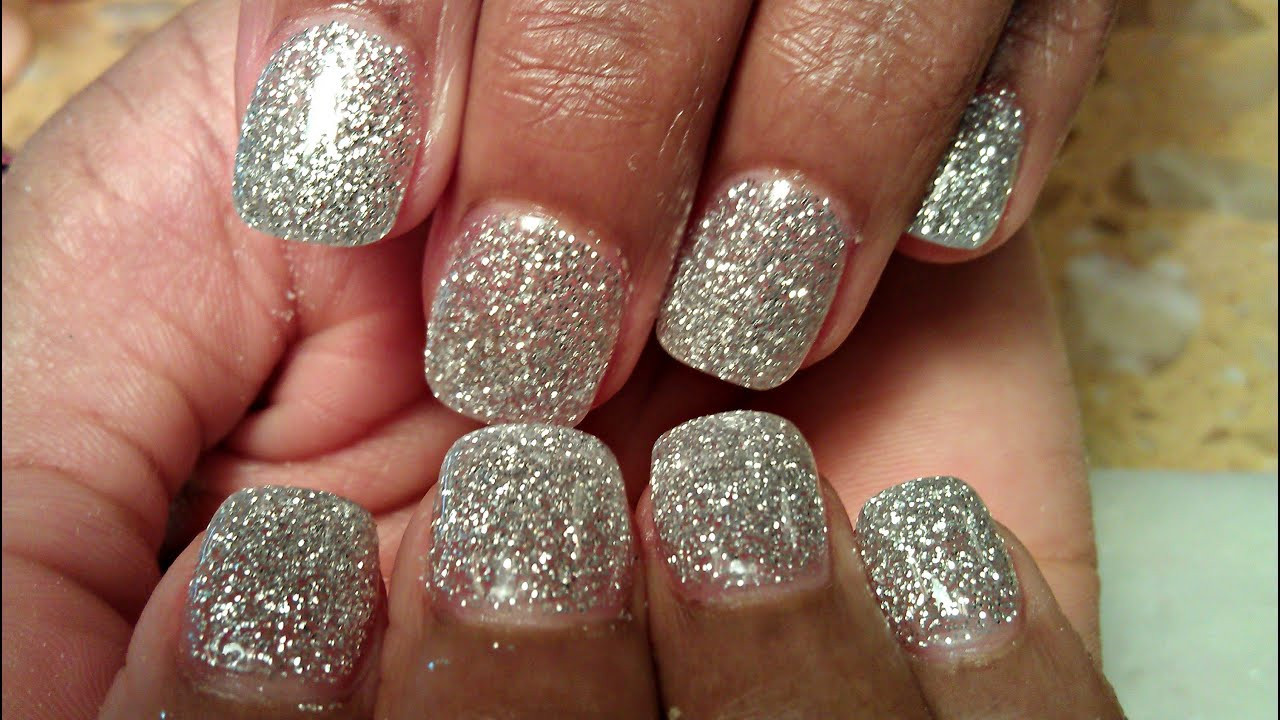 Nails With Silver Glitter
 HOW TO SILVER GLITTER COLOR ACRYLIC NAILS TUTORIALS