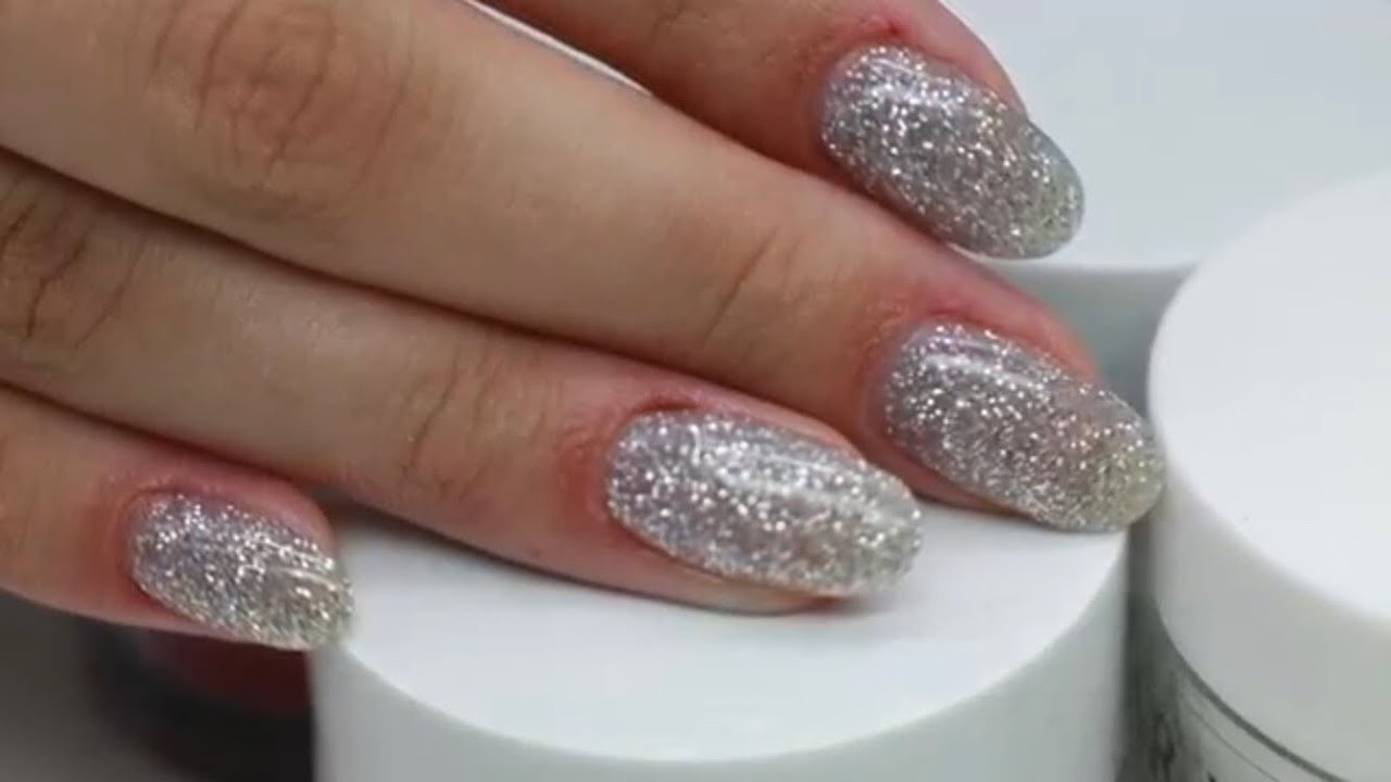 Nails With Silver Glitter
 Russian Manicure Kiara Sky Silver Glitter Nails