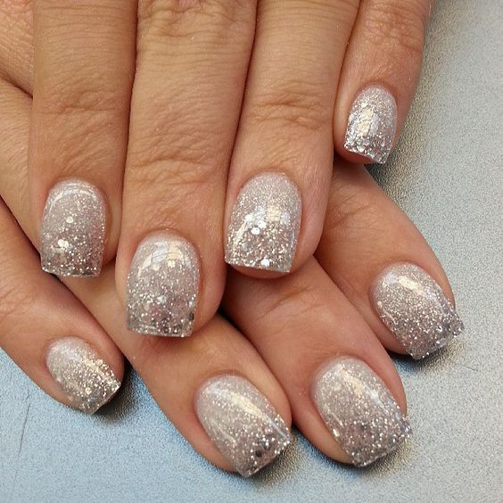 Nails With Silver Glitter
 Top 60 Gorgeous Glitter Acrylic Nails
