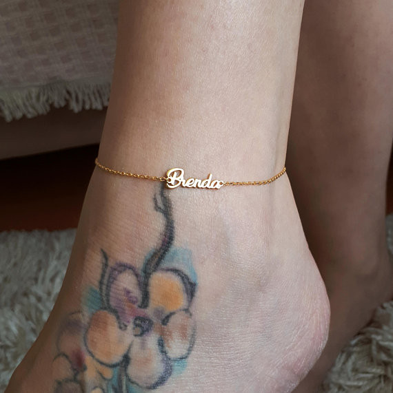 Name Anklet
 Aliexpress Buy Dainty Gold Color Custom Name Anklet
