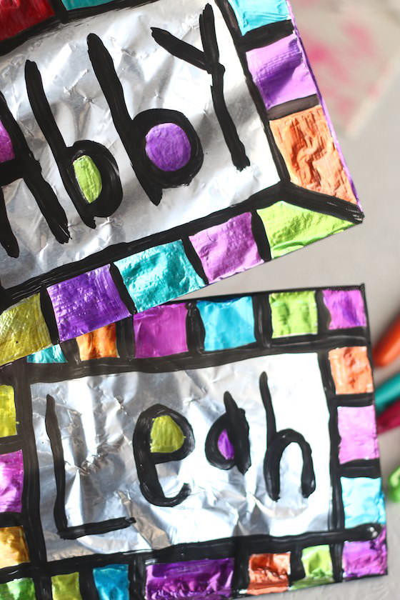 Name Crafts For Kids
 Stained Glass Foil Art