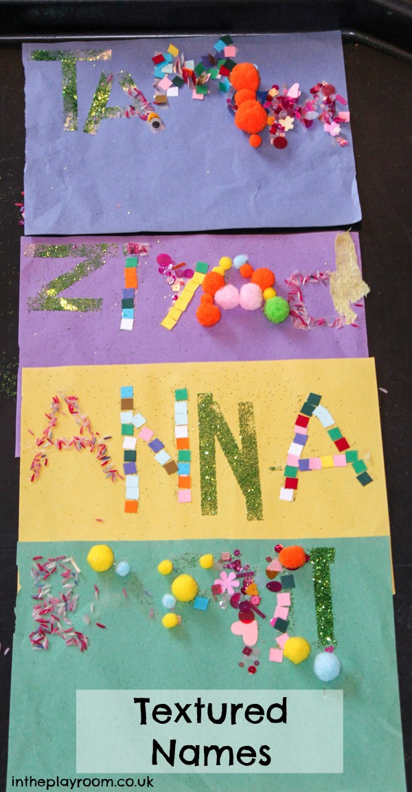 Name Crafts For Kids
 Textured Names Fun Name Recognition Craft In The Playroom