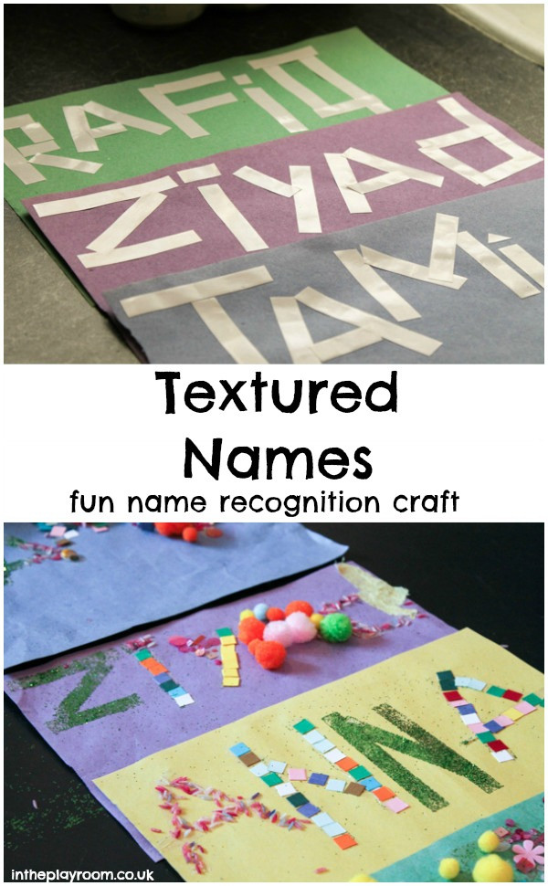 Name Crafts For Kids
 Textured Names Fun Name Recognition Craft In The Playroom
