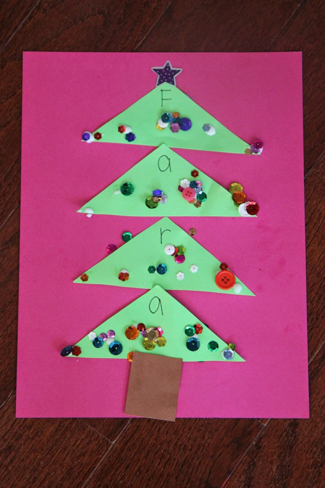 Name Crafts For Kids
 Toddler Approved Sparkly Name Christmas Tree Craft for Kids