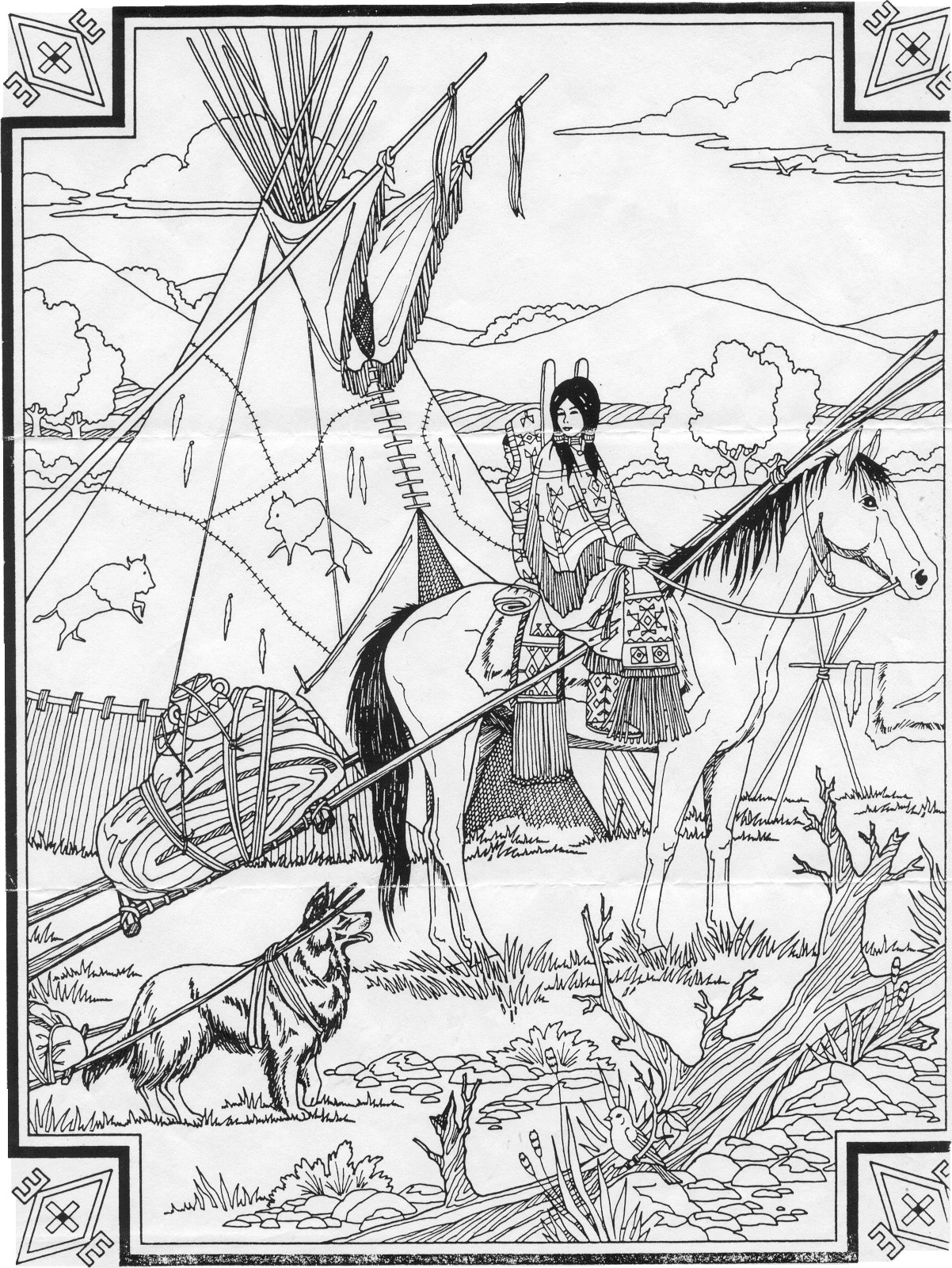 Native American Coloring Pages For Adults
 Have fun