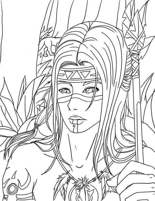 Native American Coloring Pages For Adults
 Native American Warrior Coloring Page