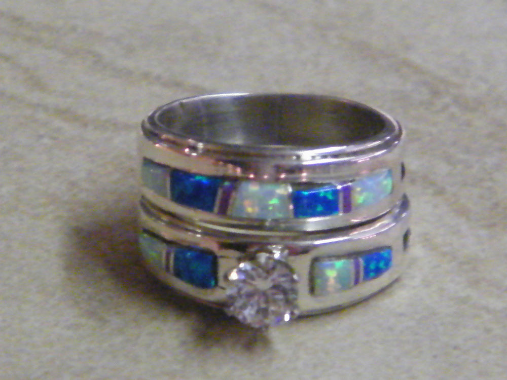 Native American Wedding Rings
 Native American Indian Navajo Wedding Rings Band Tri Opal