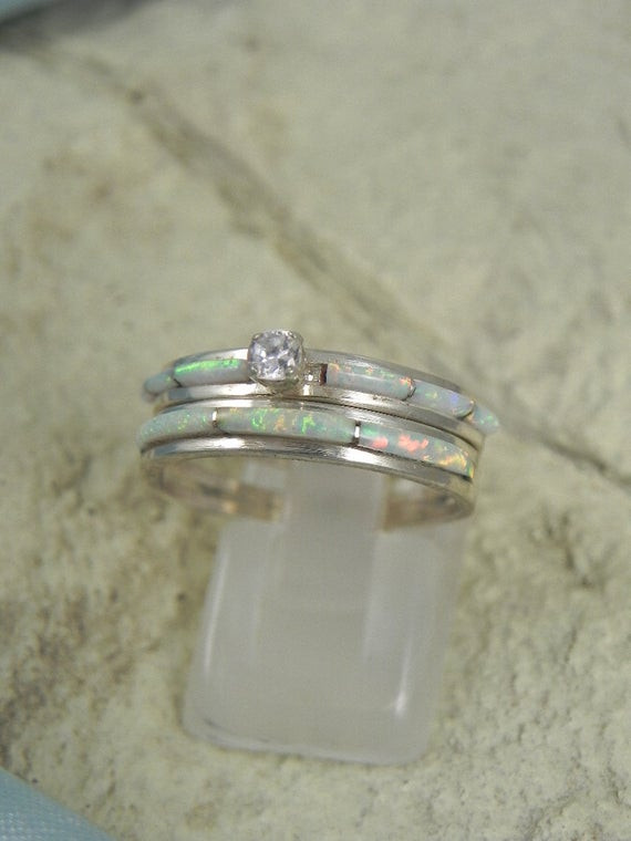 Native American Wedding Rings
 Native American Opal Wedding Ring Set