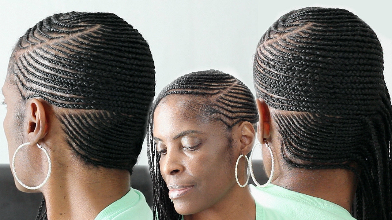 Natural Cornrow Hairstyles
 Small Feed in Side Braids Cornrows on Short Natural Hair
