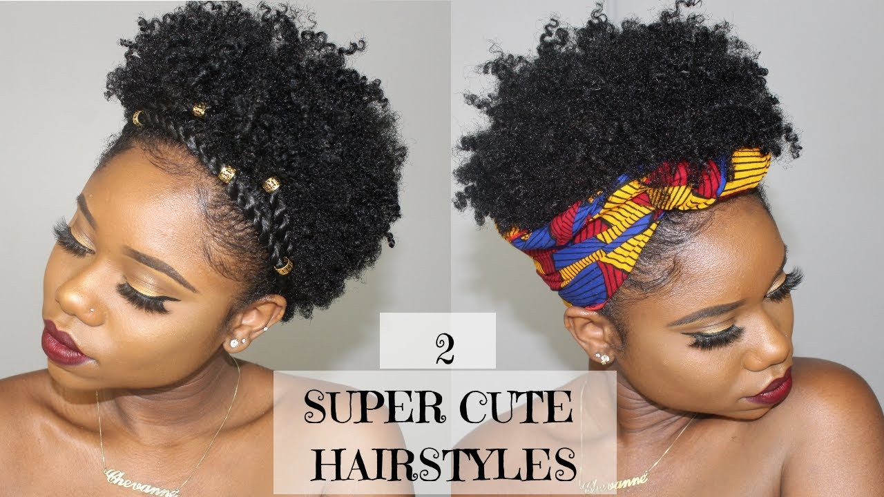 Natural Hairstyles For Short Hair
 Two SUPER CUTE And EASY Hairstyles For SHORT Natural Hair