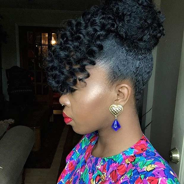 Natural Hairstyles With Bangs
 21 Chic and Easy Updo Hairstyles for Natural Hair