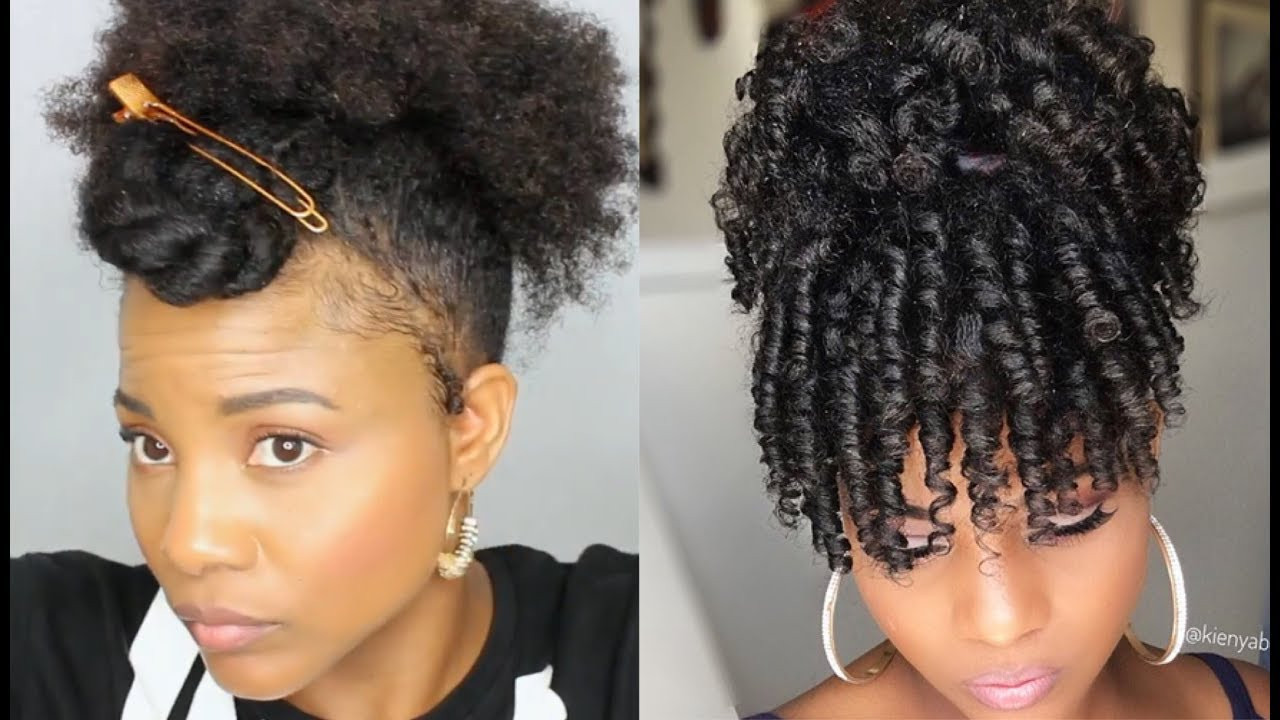 Natural Hairstyles With Bangs
 How to Curly bangs and puff using UpNorth Naturals