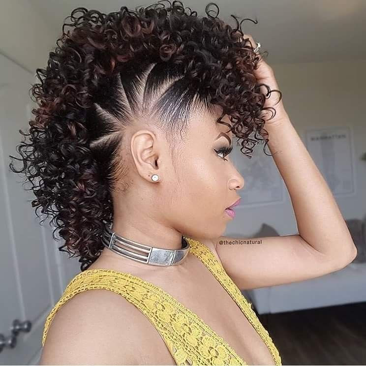 Natural Mohawk Hairstyles
 Curly Faux Hawk
