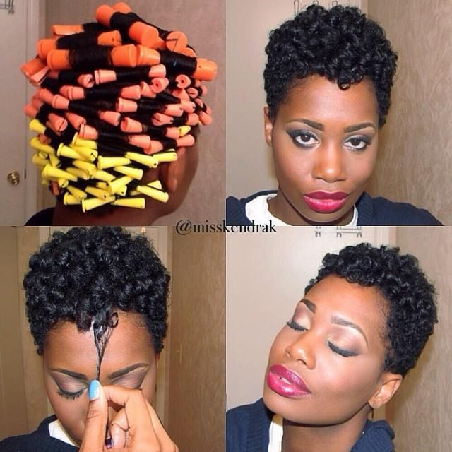 Natural Rod Set Hairstyles
 Short African American hair Hair